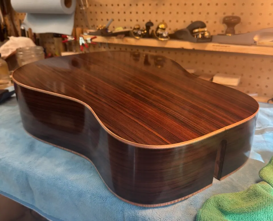 David Ehlers working at the Six Sides Guitar Co. bench